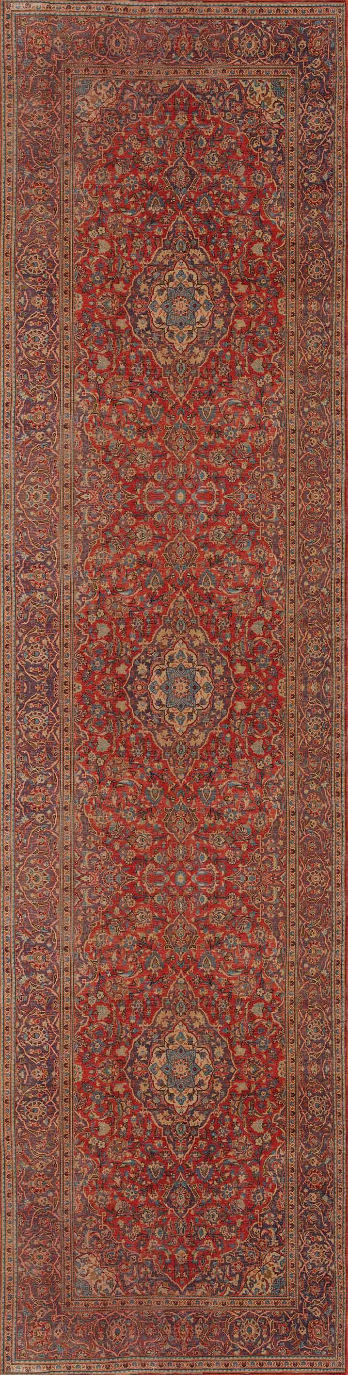 The Palatial Grace – Washable Rug (JRN1021, Custom Size) boasts ornate floral and geometric patterns in rich red, blue, and gold hues, with a vintage rectangular medallion design and a detailed border.