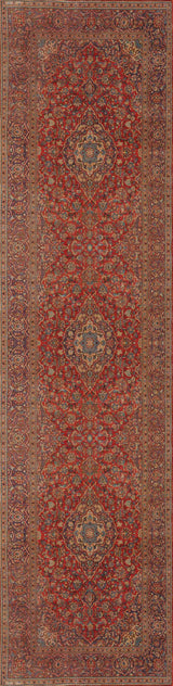 The Palatial Grace – Washable Rug (JRN1021, Custom Size) boasts ornate floral and geometric patterns in rich red, blue, and gold hues, with a vintage rectangular medallion design and a detailed border.