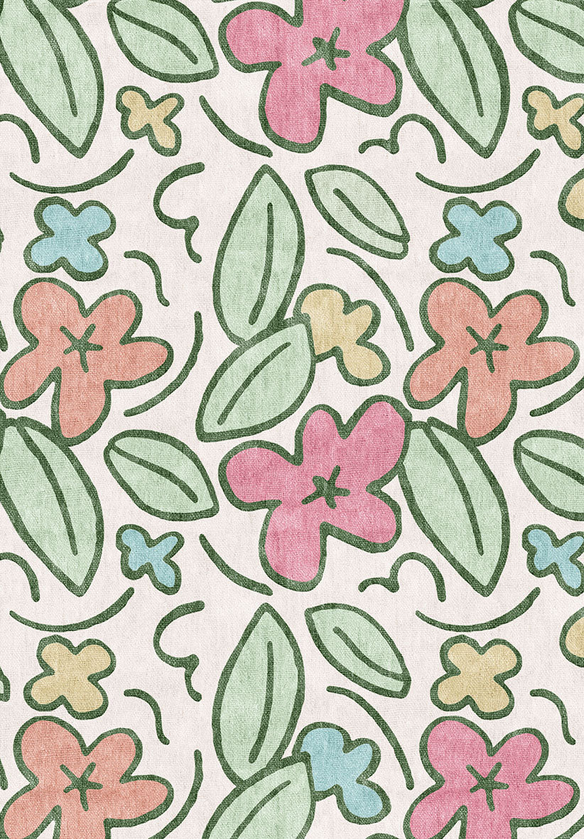 Pastel Bloom - Washable Kids Rug - JRN1101