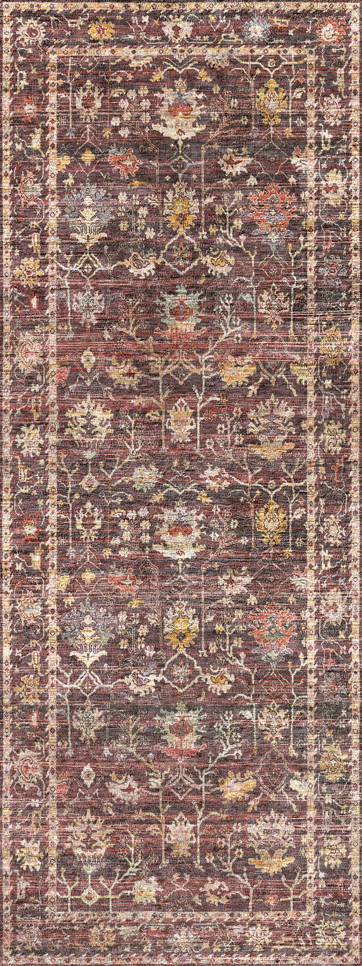 Plum Heritage - Washable Rug - JRN1045