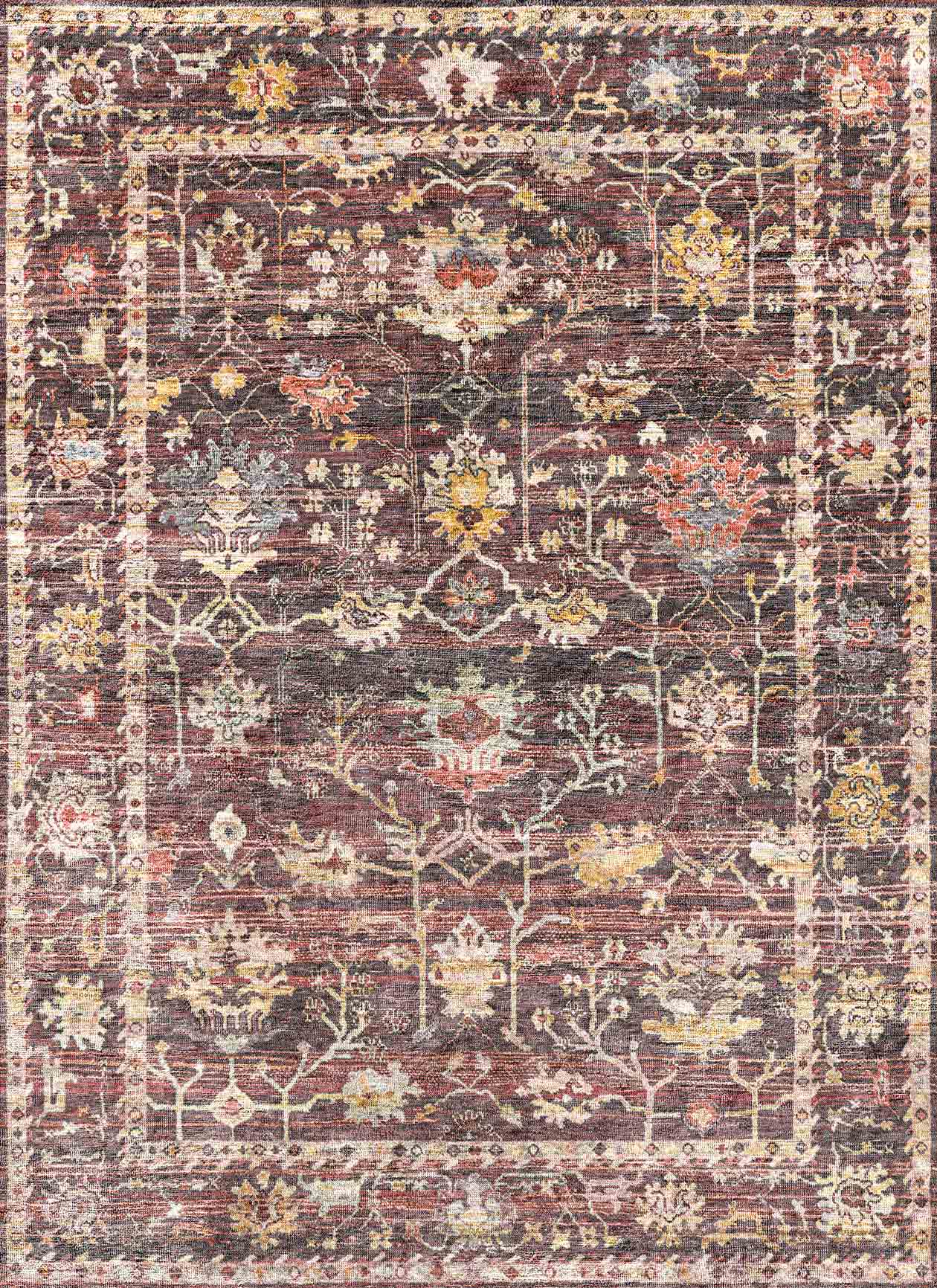 Plum Heritage - Washable Rug - JRN1045