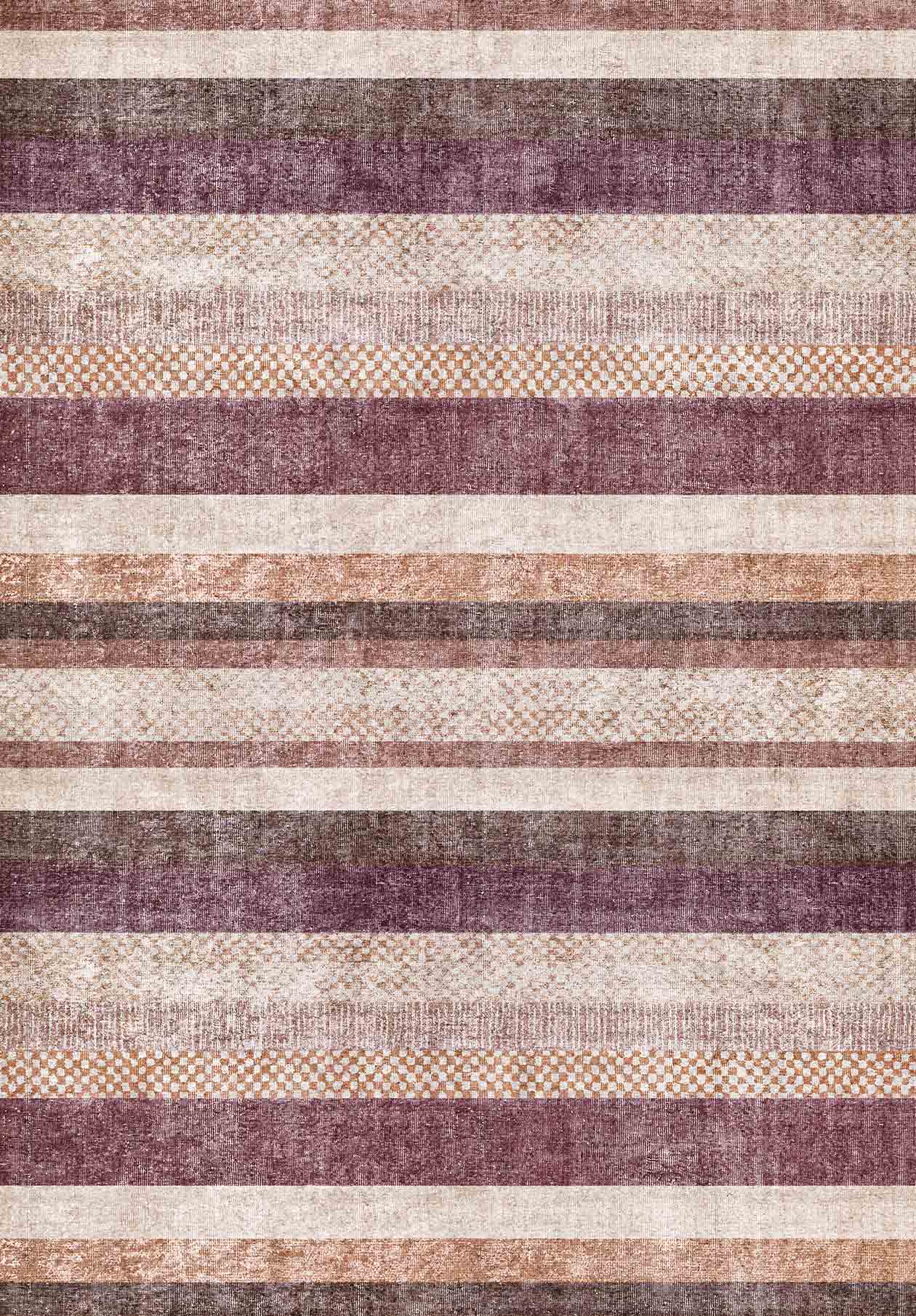 Plum Stripe - Washable Rug - JRN1059