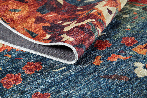 Load image 1 in gallery view. A close-up of the Psychedelic Splash - Machine-Washable Rug (JR5096), custom-sized and ideal for high-traffic areas.