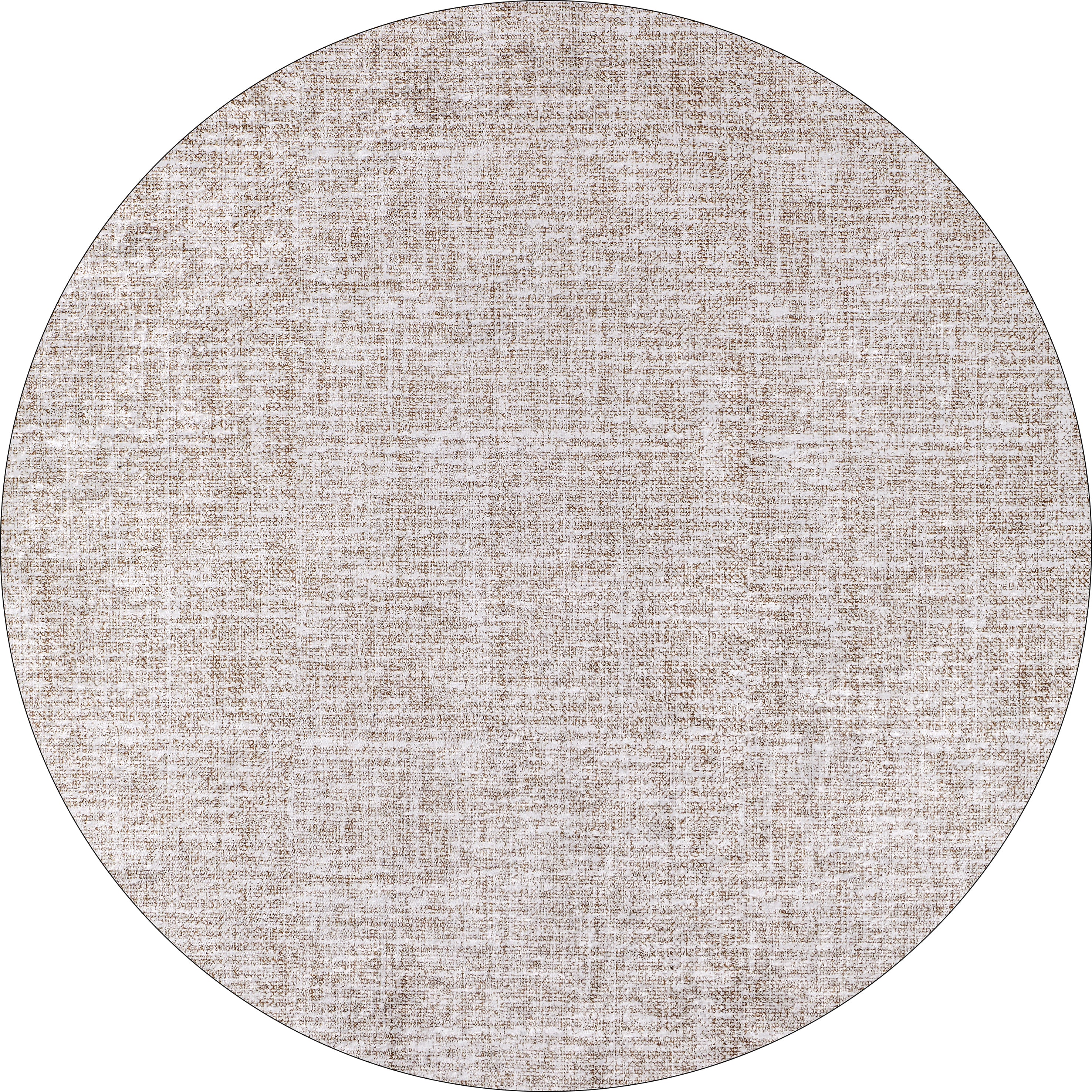 The Pure Bliss - Washable Rug - JR745 is a round, washable rug with a light beige and cream woven-like pattern, perfect for high-traffic areas and adding effortless style to any white background.