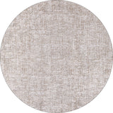The Pure Bliss - Washable Rug - JR745 is a round, washable rug with a light beige and cream woven-like pattern, perfect for high-traffic areas and adding effortless style to any white background.
