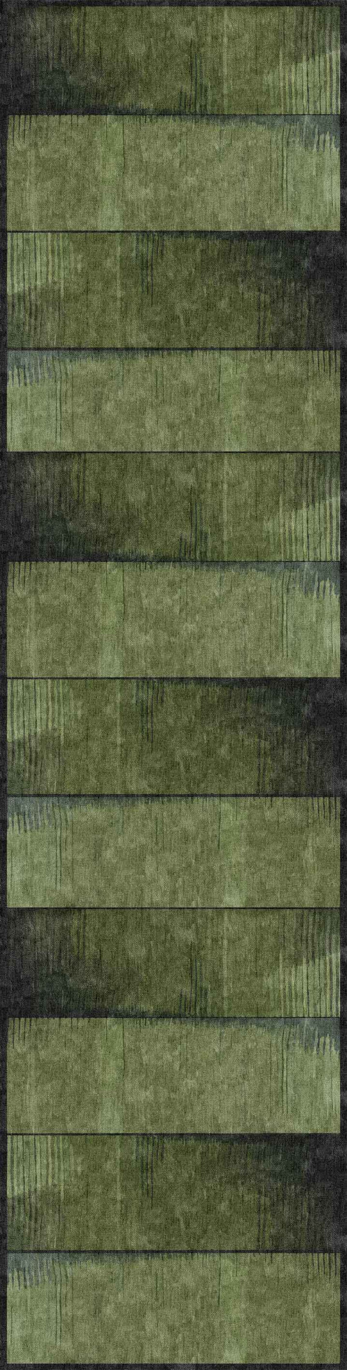 Load image 1 in gallery view. The Regal Texture - Washable Rug - JRN34 (Custom Size) features horizontal, textured green stripes with watercolor-style layers and organic edges, delivering a natural, earthy look ideal for high-traffic areas.