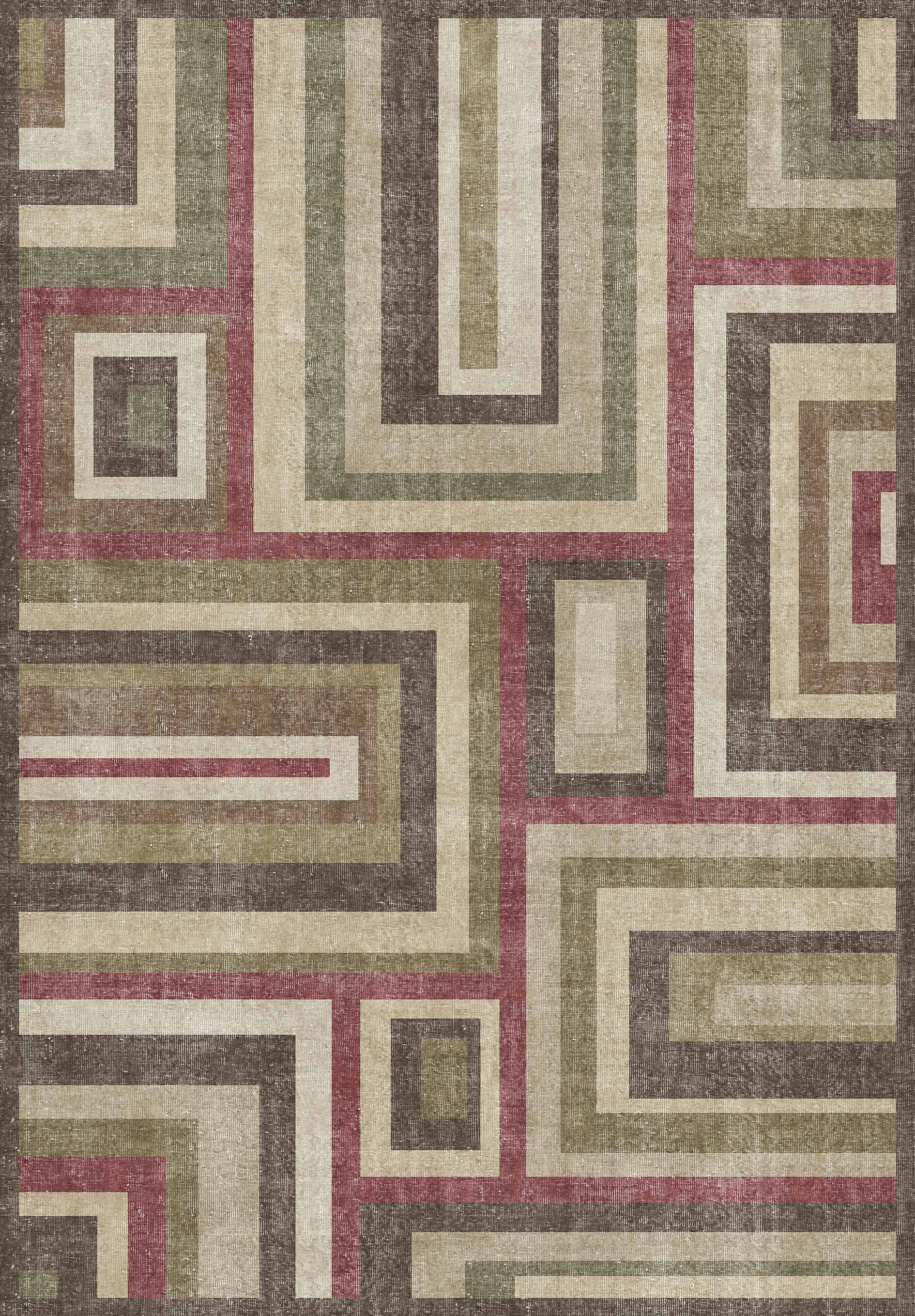 Retro Maze - Washable Rug - JRN1070