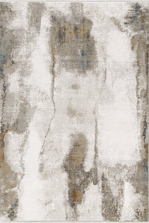 Load image 1 in gallery view. The Riverstone Reflections Premium Area Rug - M685L features an abstract marble pattern with distressed gray, beige, white, blue, and brown tones for a textured, weathered look.