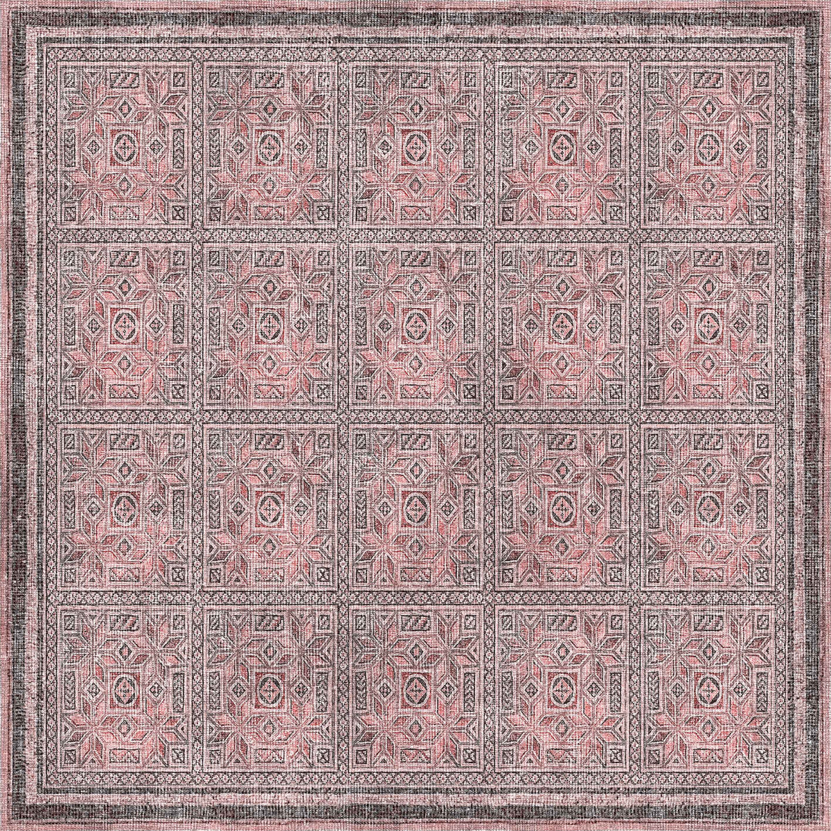 Washable Rug Rose Rose Panel Geometric Pink Custom Washable Rug | JUSTRUG
