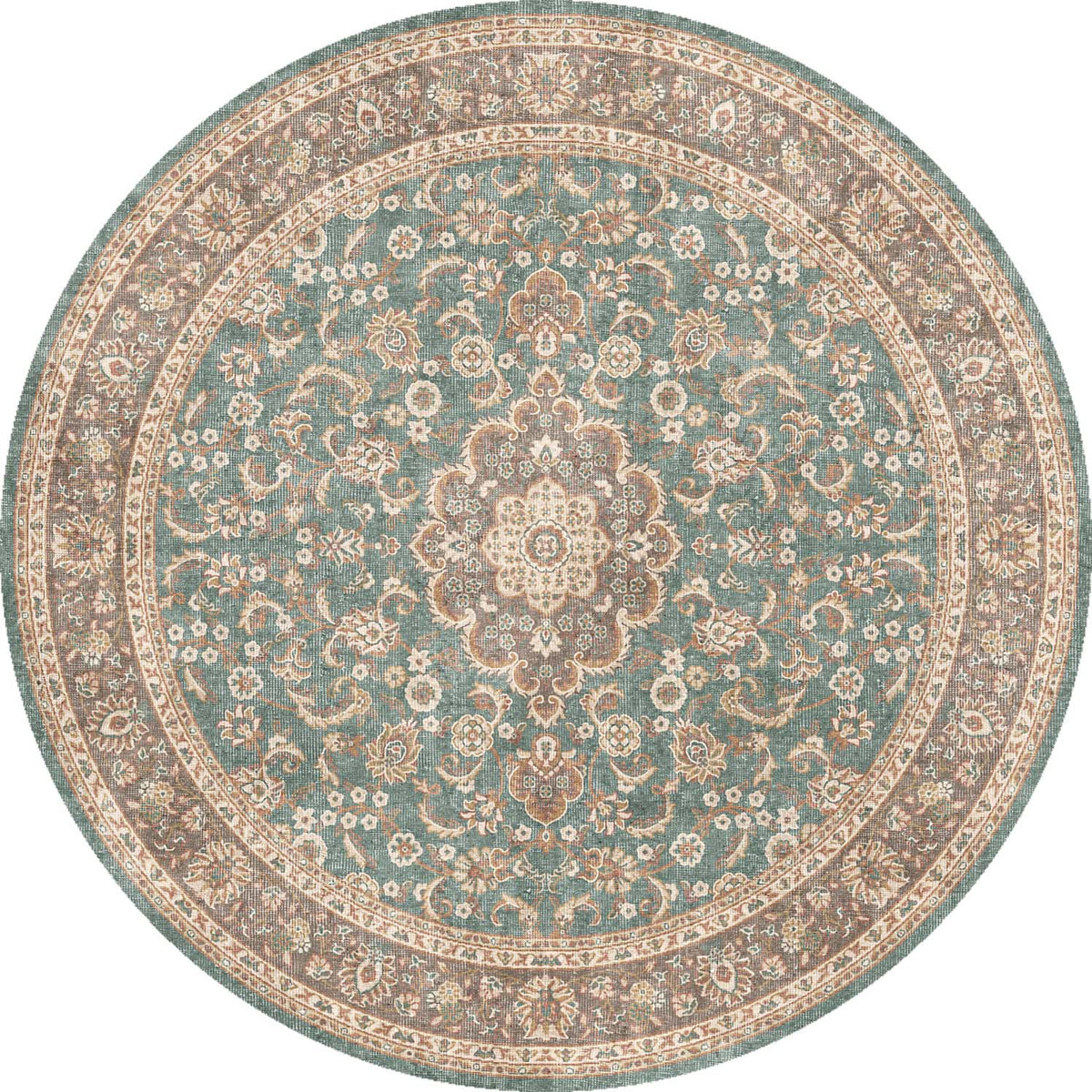 Celadon Medallion - Washable Rug - JRN1138