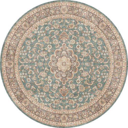 Load image 1 in gallery view. Celadon Medallion - Washable Rug - JRN1138