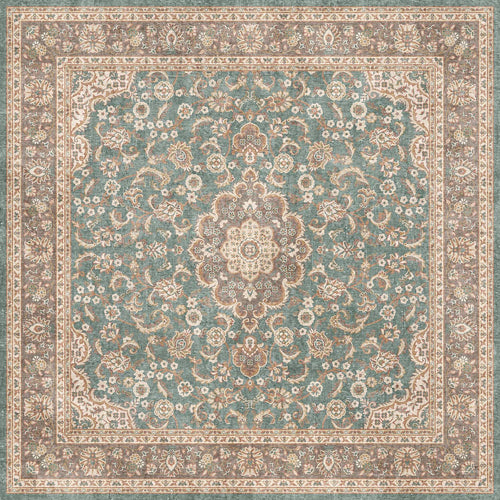 Load image 1 in gallery view. Celadon Medallion - Washable Rug - JRN1138