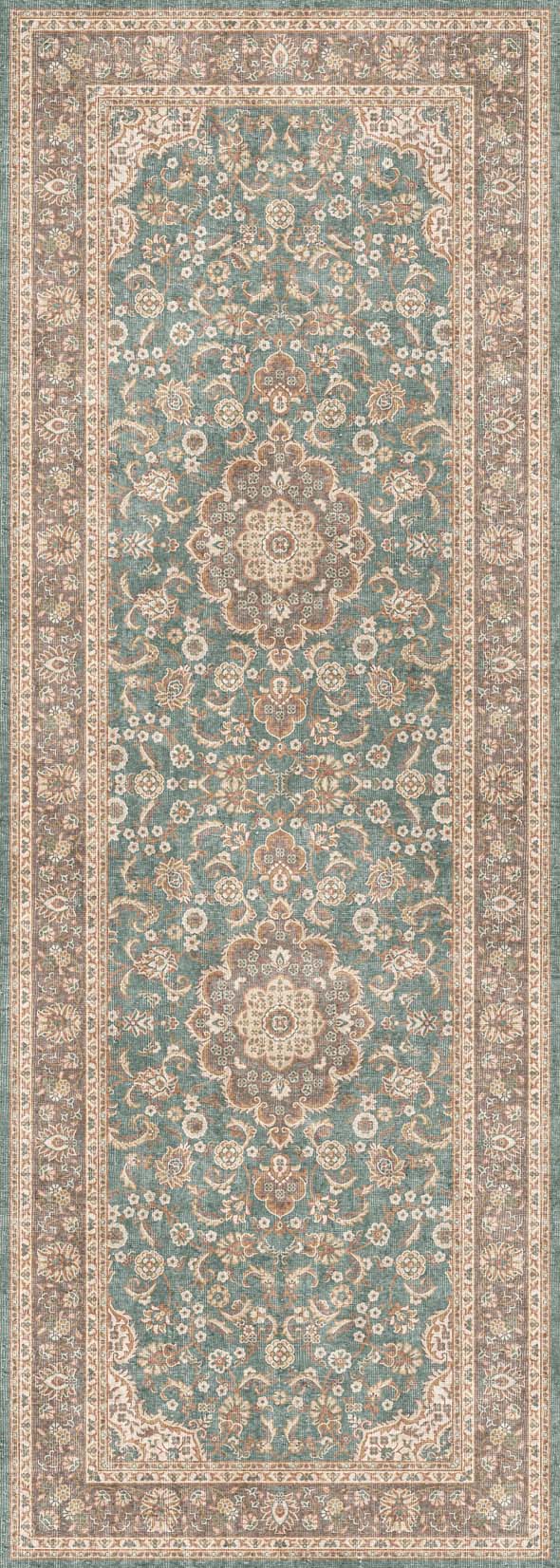 Celadon Medallion - Washable Rug - JRN1138