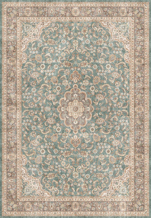 Load image 1 in gallery view. Celadon Medallion - Washable Rug - JRN1138