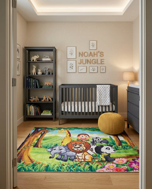 Load image 1 in gallery view. Safari Buddies - Machine-Washable Rug JRC041