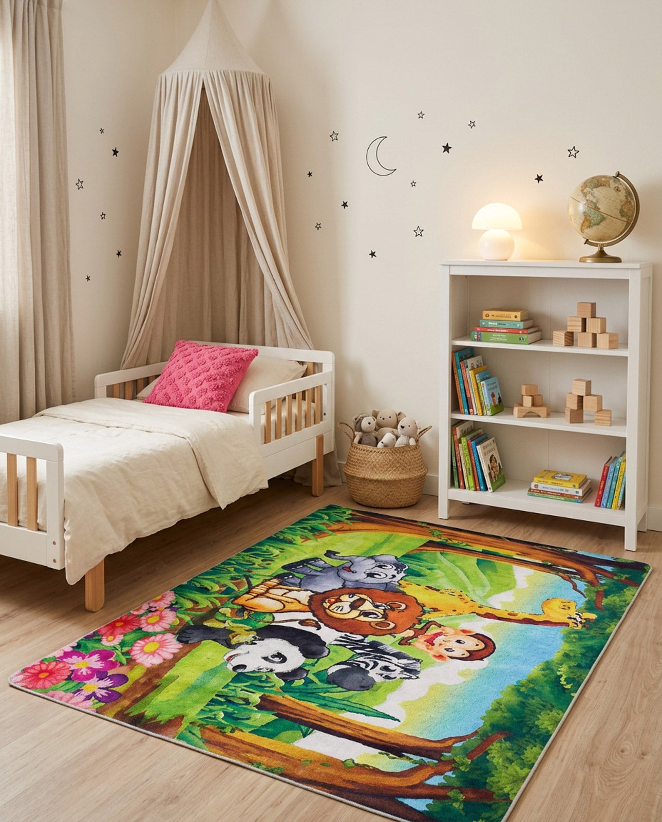 Safari Buddies - Machine-Washable Rug JRC041 (Custom Size)