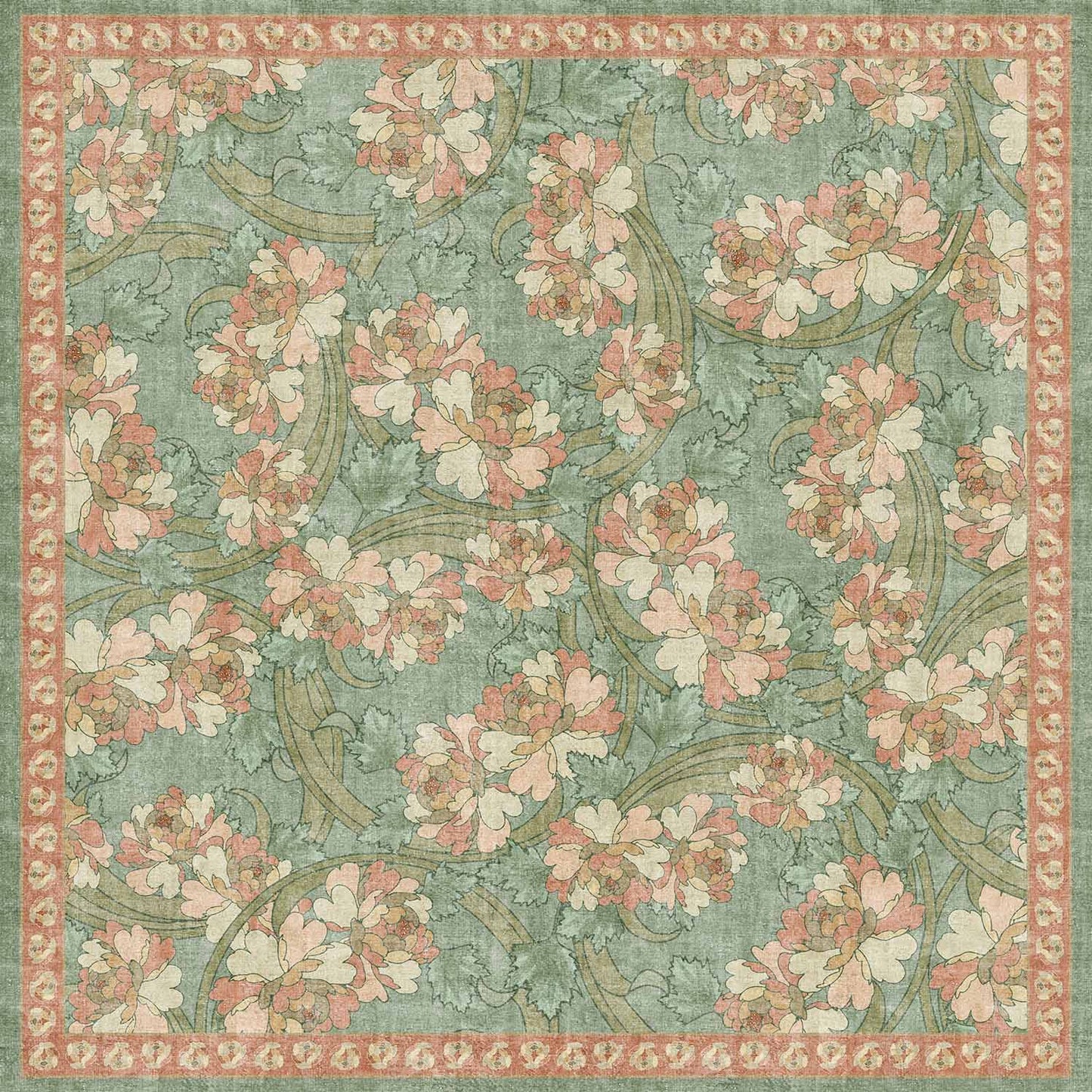 Sage Bouquet - Washable Rug - JRN1044