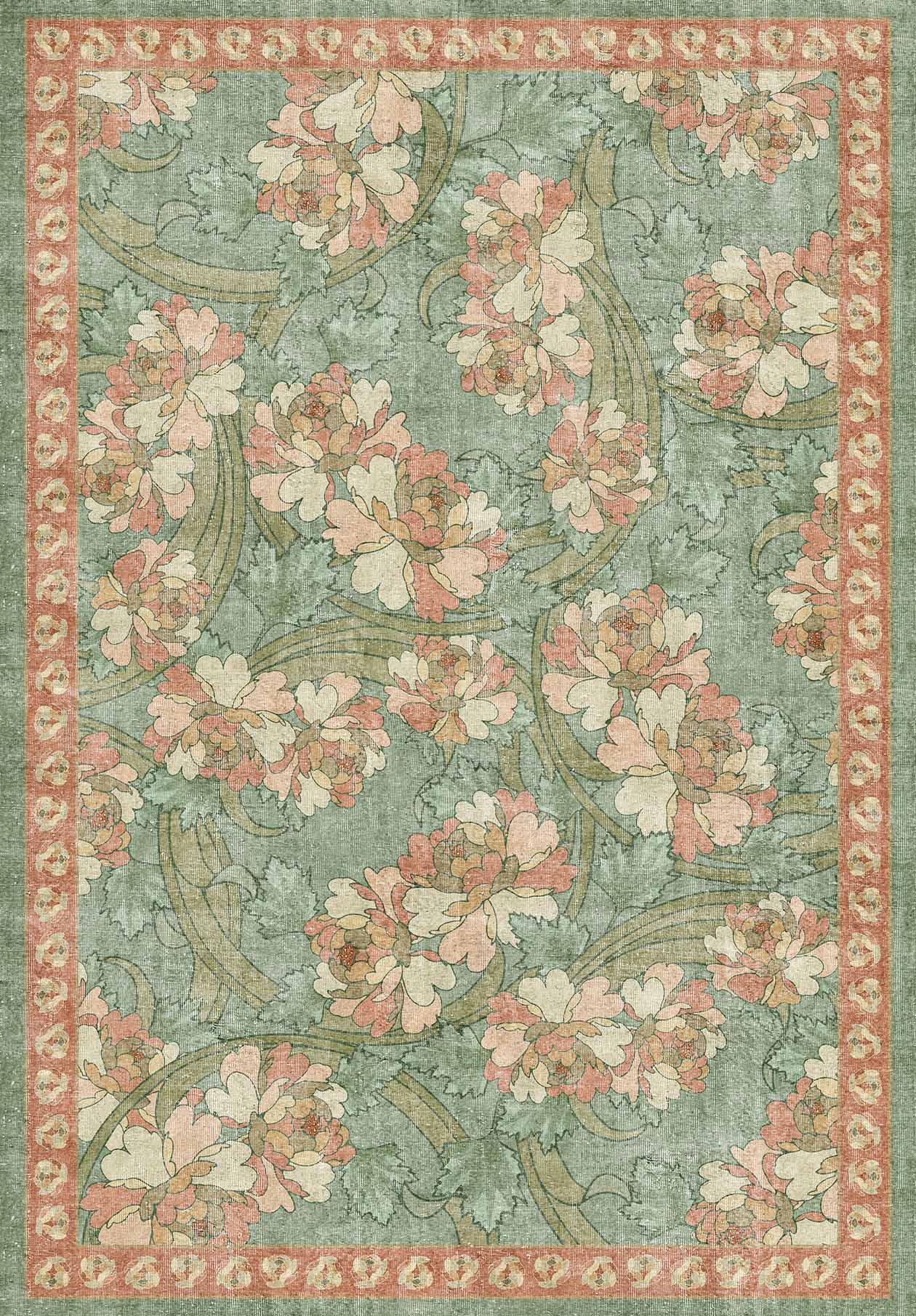 Sage Bouquet - Washable Rug - JRN1044
