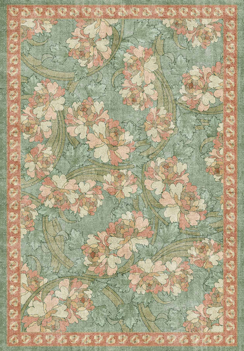 Load image 1 in gallery view. Sage Bouquet - Washable Rug - JRN1044