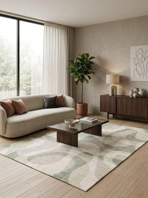 Load image 1 in gallery view. Sage Pebble - Washable Rug - JRN1061