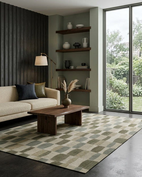 Load image 1 in gallery view. Sage Tiles - Washable Rug - JR7007