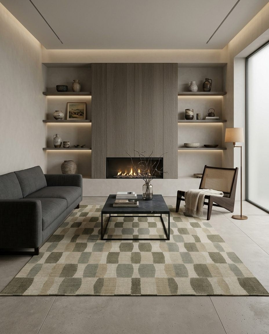 Sage Tiles - Washable Rug - JR7007