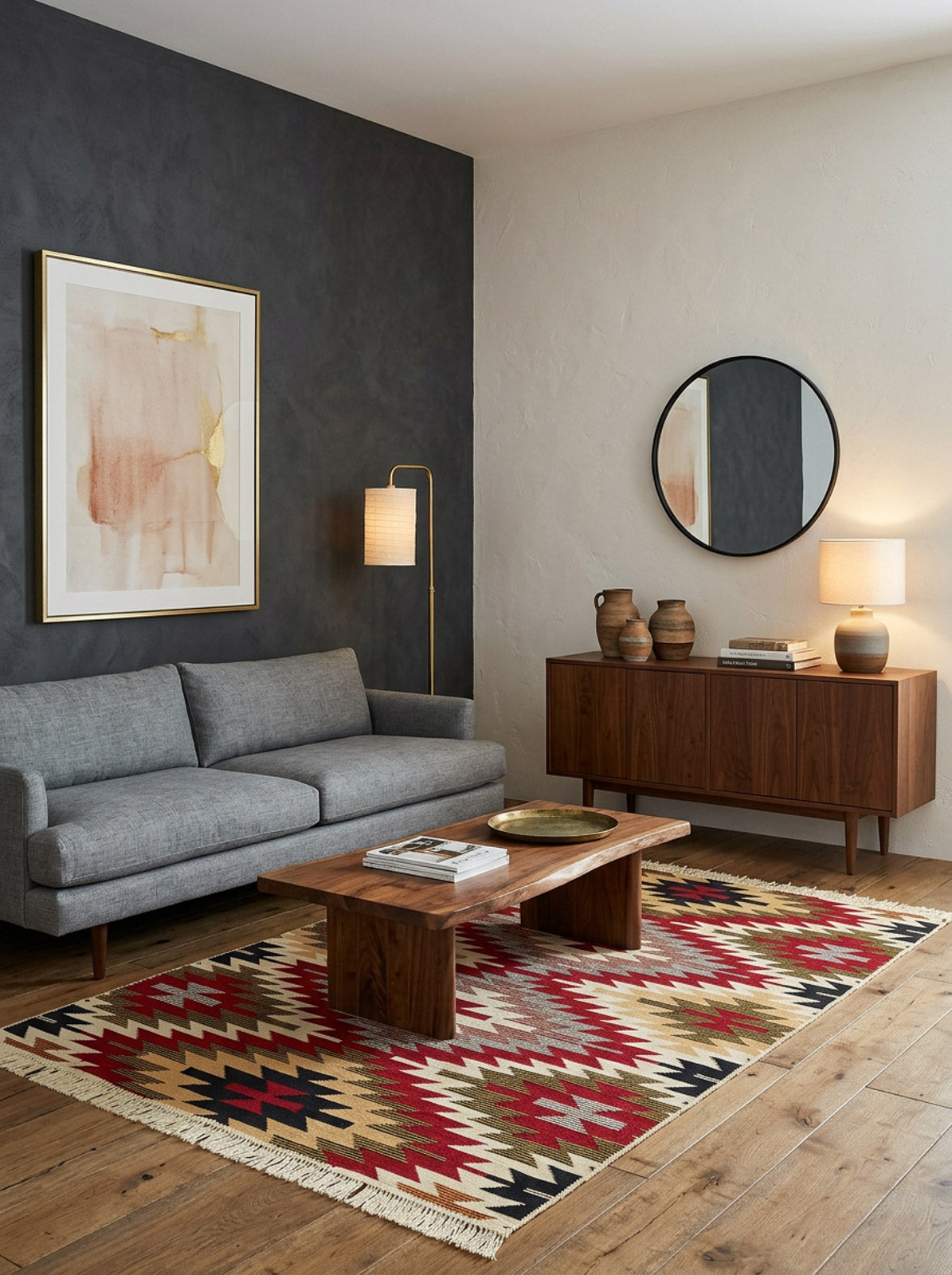 Scarlet Path - Washable Reversible Kilims - AR33