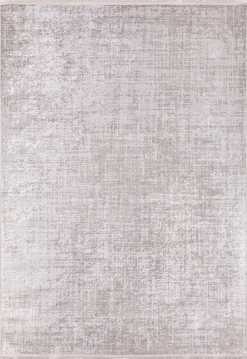 The Sea Spray - Washable Rug - JR847 (Custom Size) features a light grey flat weave with subtle textured patterns of uneven abstract lines and shading for a modern, distressed look, finished with neatly refined edges.