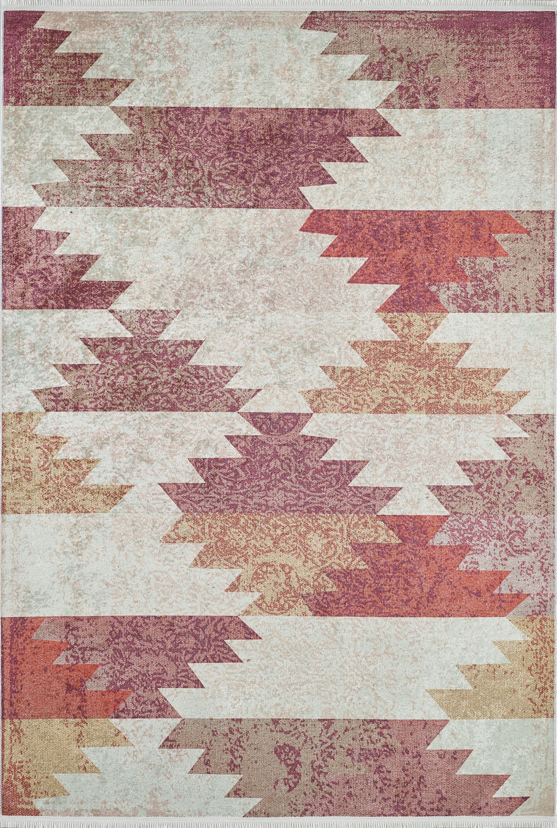 Simplistic Rugs Simplistic Artistry Geometric Red Custom Washable Rug | JUSTRUG