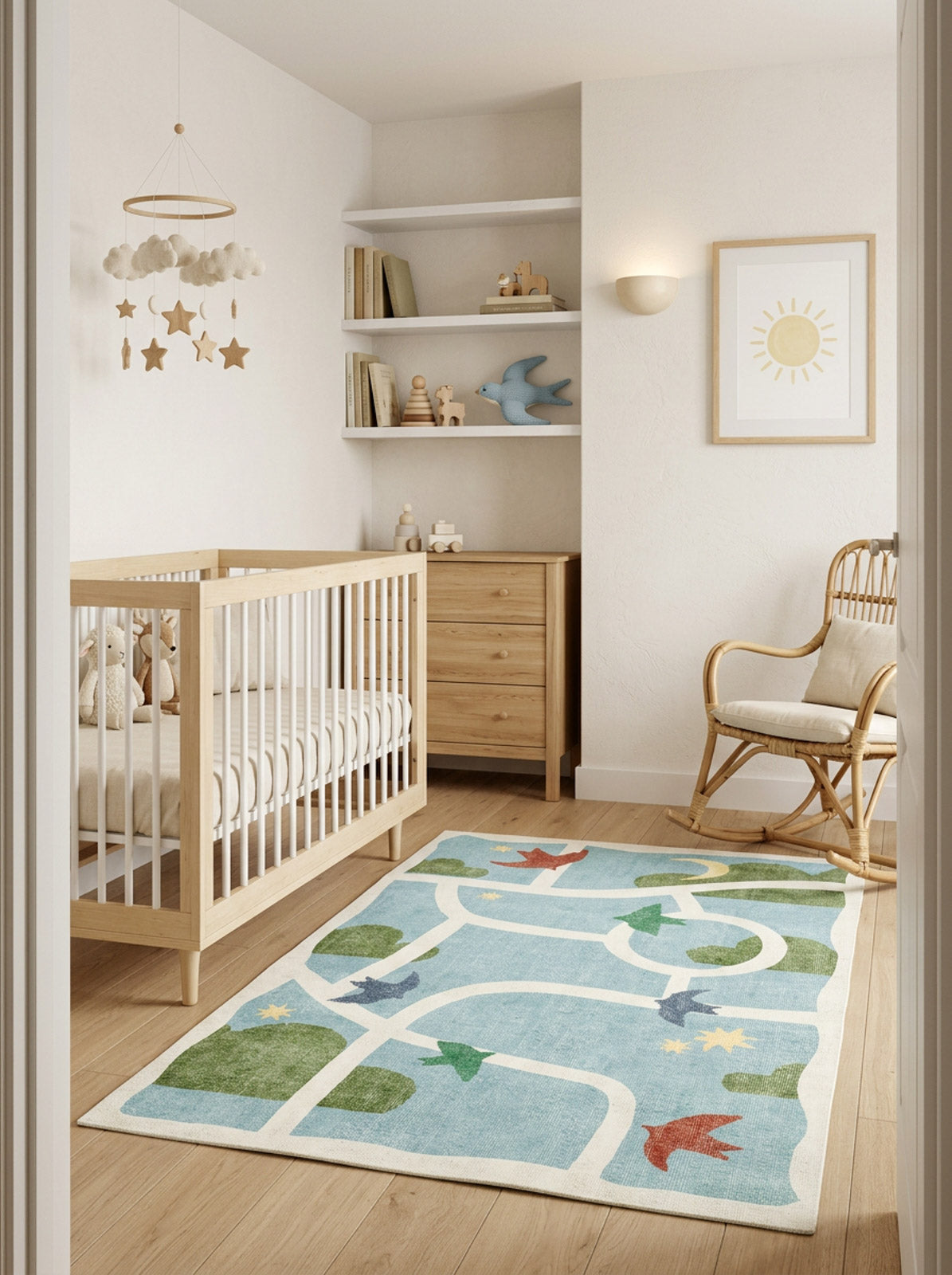 Sky Trail - Washable Kids Rug - JRN1103