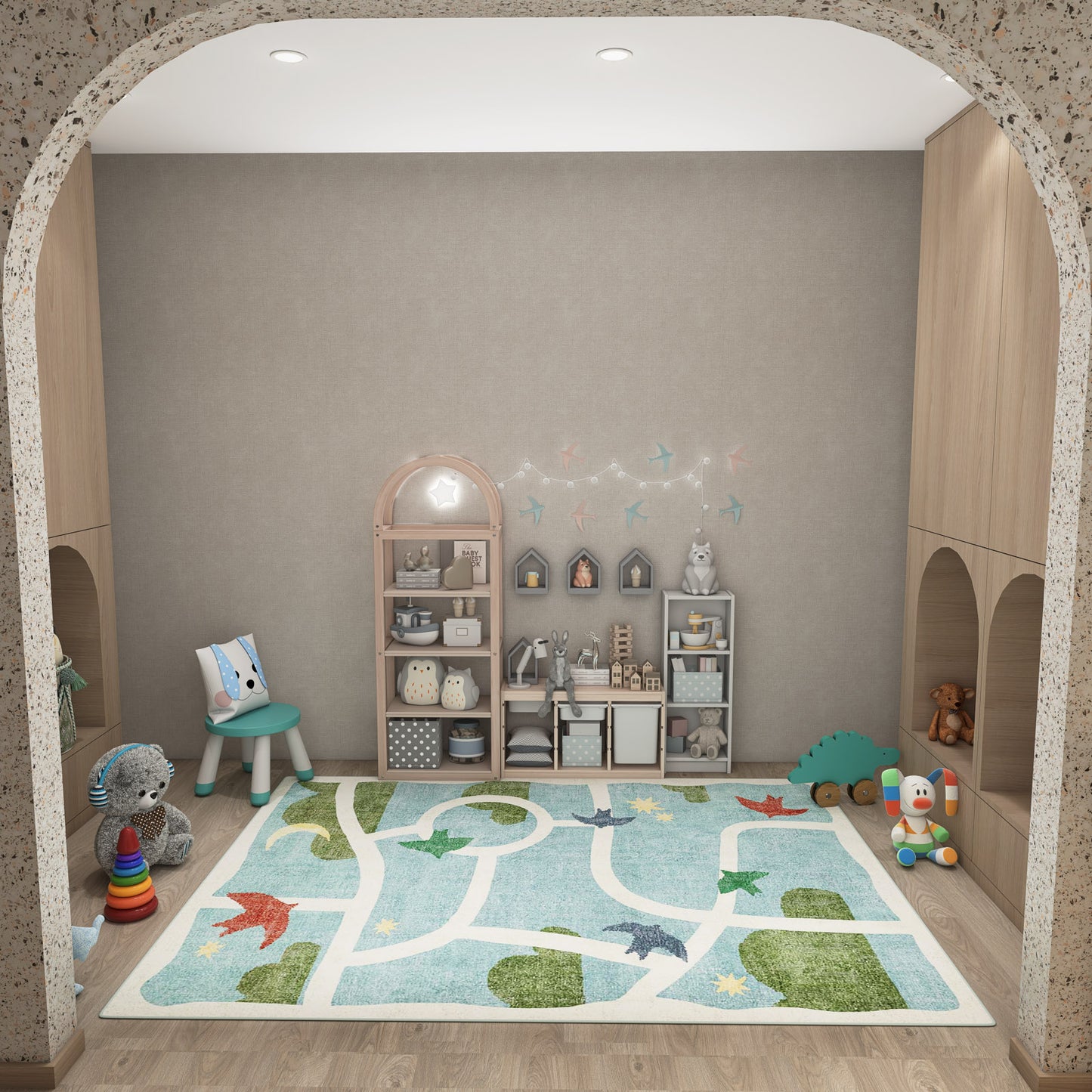Sky Trail - Washable Kids Rug - JRN1103