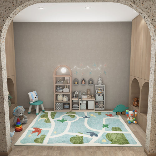 Load image 1 in gallery view. Sky Trail - Washable Kids Rug - JRN1103