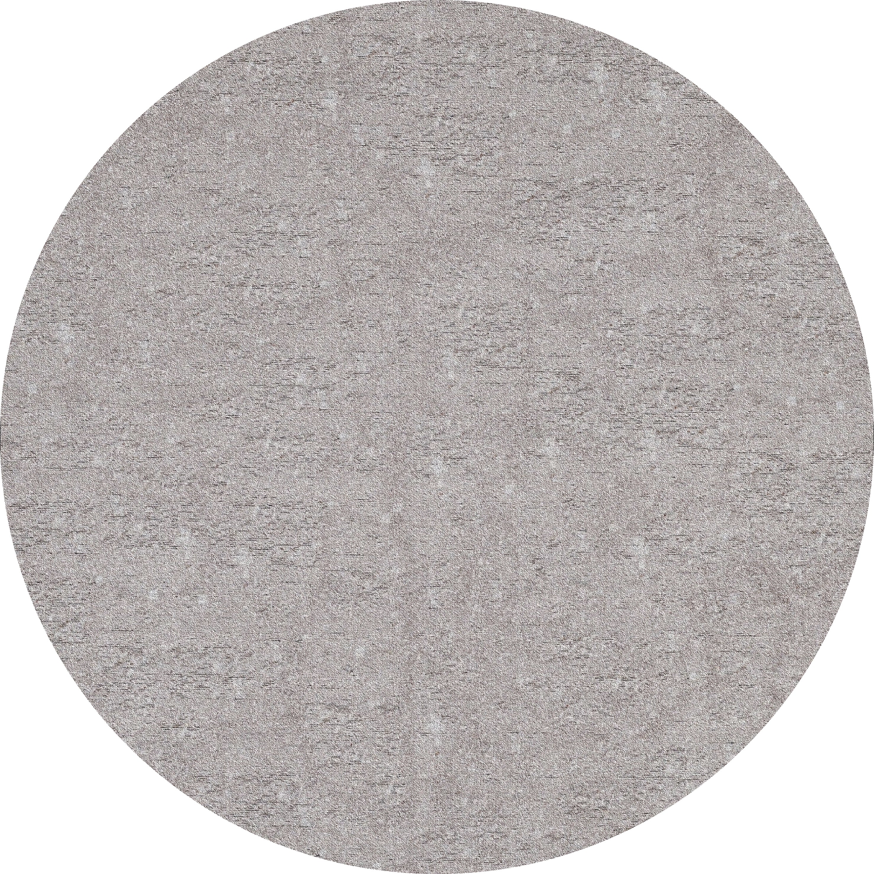 The Slate Charm - Washable Rug - JR1740 features a circular, light gray textured surface that mimics concrete or stone, making it perfect for high-traffic areas. Displayed here against a clean white background.
