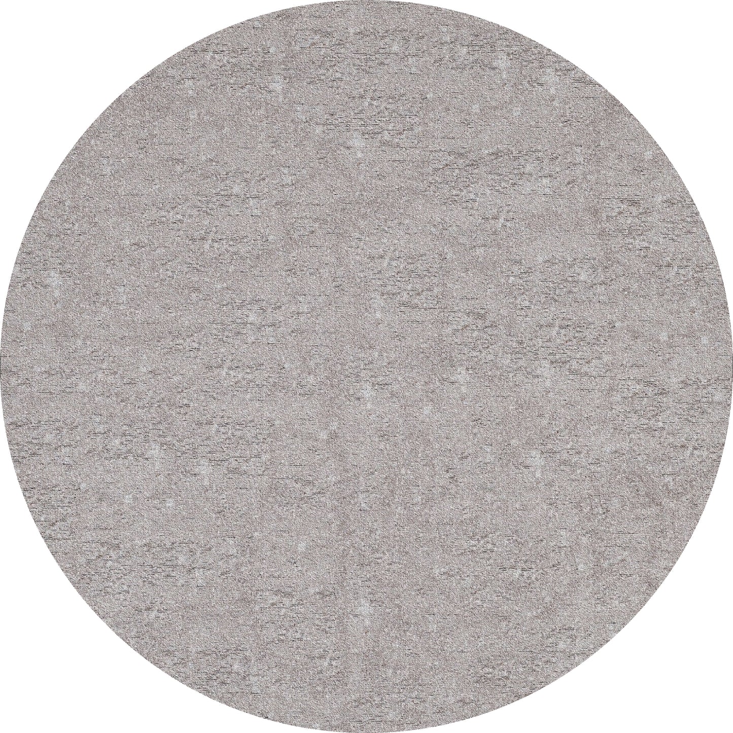 The Slate Charm - Washable Rug - JR1740 features a circular, light gray textured surface that mimics concrete or stone, making it perfect for high-traffic areas. Displayed here against a clean white background.