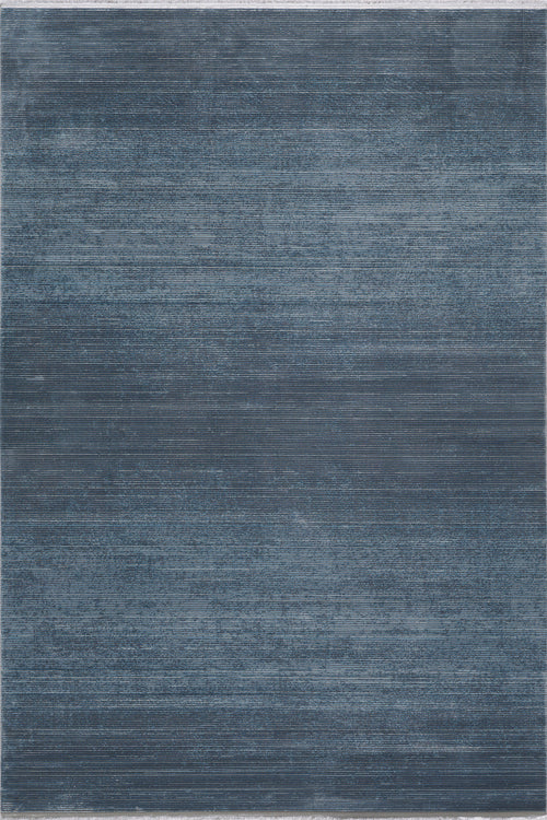 Load image 1 in gallery view. The Slate to Midnight Navy Rug - M497M is a large rectangular modern rug with a textured, painterly pattern in blue and gray shades, creating a subtle gradient effect.