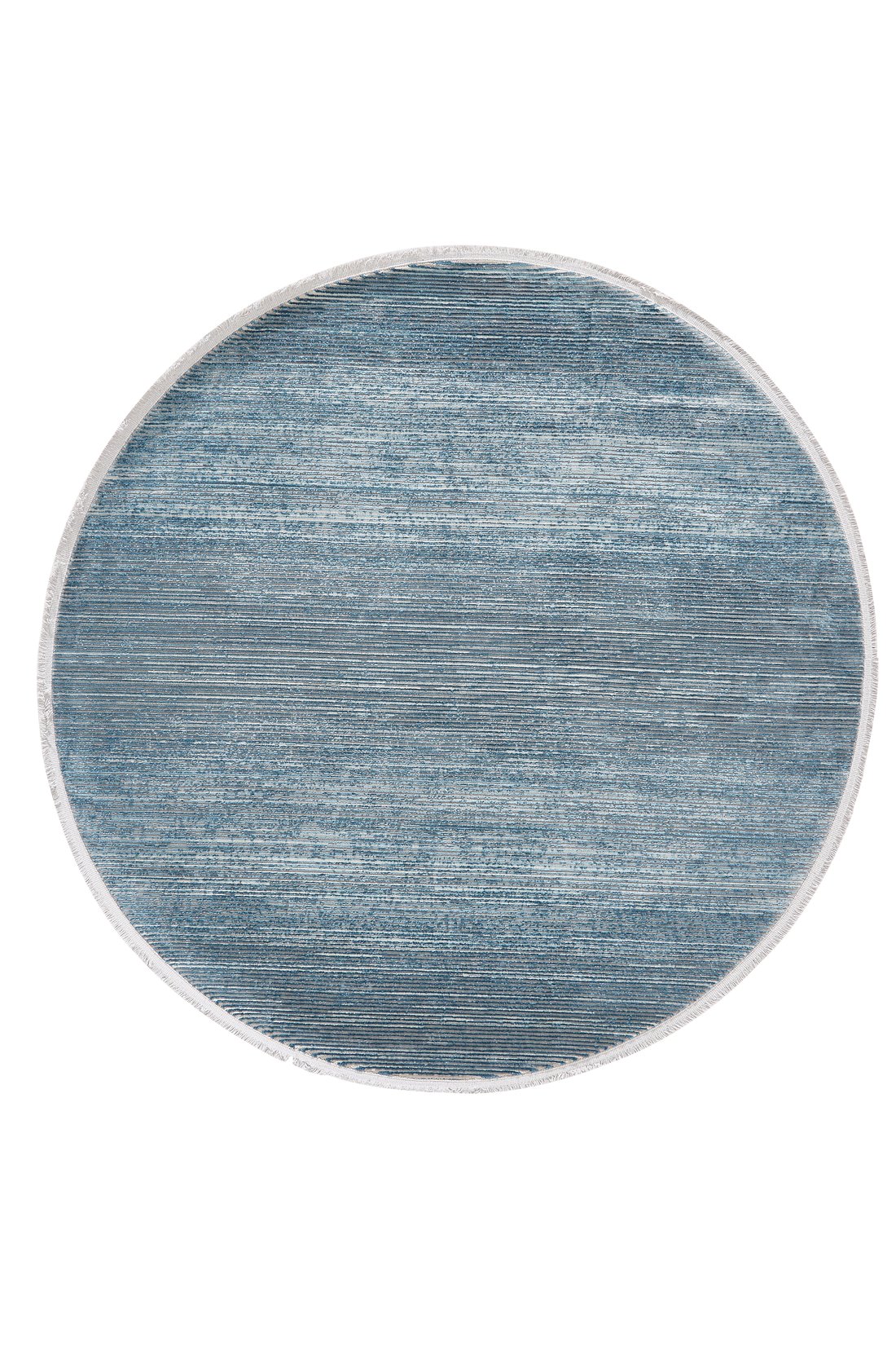 The Slate to Midnight Navy Rug - M497M is a round, blue contemporary rug with a textured, slightly faded look and a thin, light border—ideal as a modern gradient accent for any room.