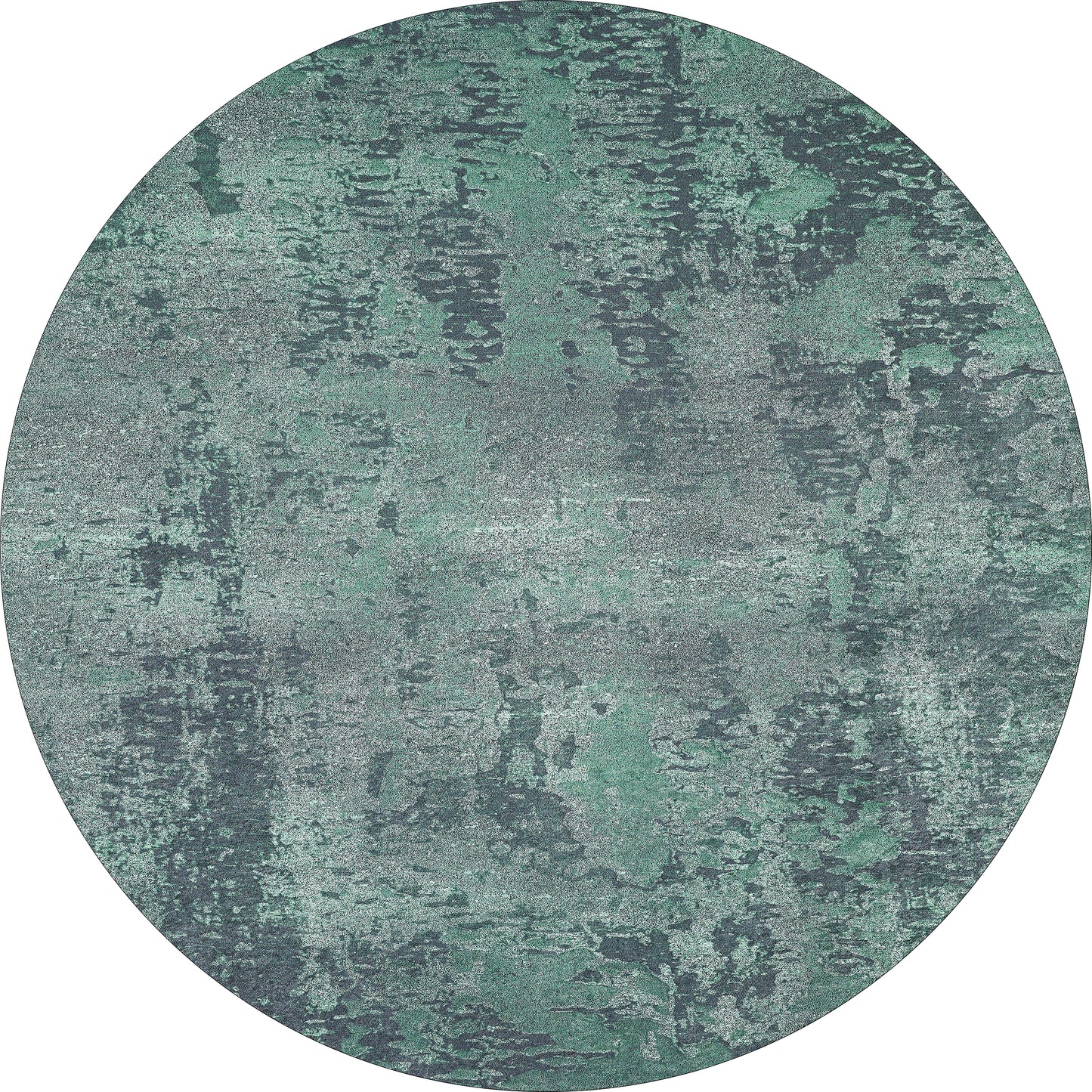 The Smokey Mountains - Washable Rug - JR1631 (Custom Size) features an oval, mottled green, gray, and black pattern reminiscent of abstract art, offering both style and easy cleaning for your space.