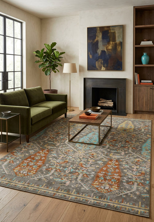 Load image 1 in gallery view. Smoky Ikat Area Rug APX1913