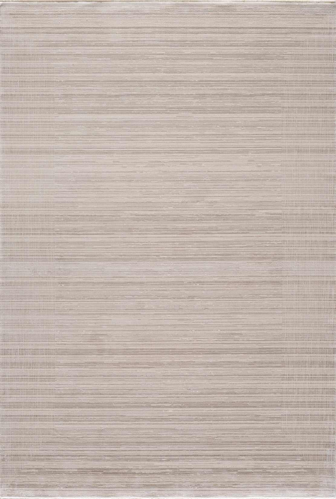 The Soft Stripe Serenade Modern Rug - EW2814 is a large, rectangular rug in beige neutral tones, featuring a subtle horizontal linear texture and a minimalist design.