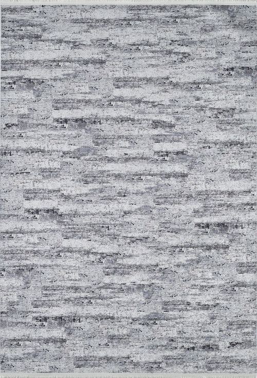 Load image 1 in gallery view. The Stone Path - Washable Rug - JR1772 (Custom Size) features a rectangular, gray-anthracite design with an abstract, textured pattern in gray and white. This modern rug is ideal for high-traffic areas and brings a neutral, contemporary accent to any space.