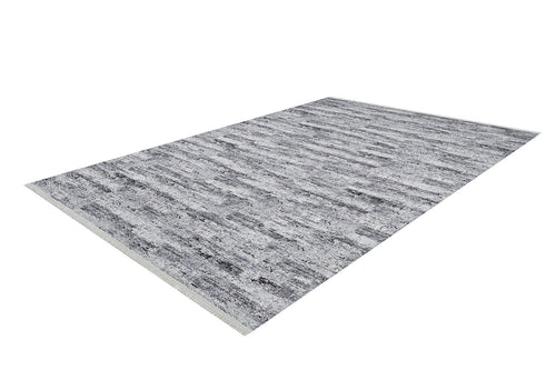 Load image 1 in gallery view. The Stone Path - Washable Rug - JR1772 (Custom Size), a rectangular gray-anthracite rug with a textured pattern and subtle shade variations, is shown angled on a white background—ideal for high-traffic areas.