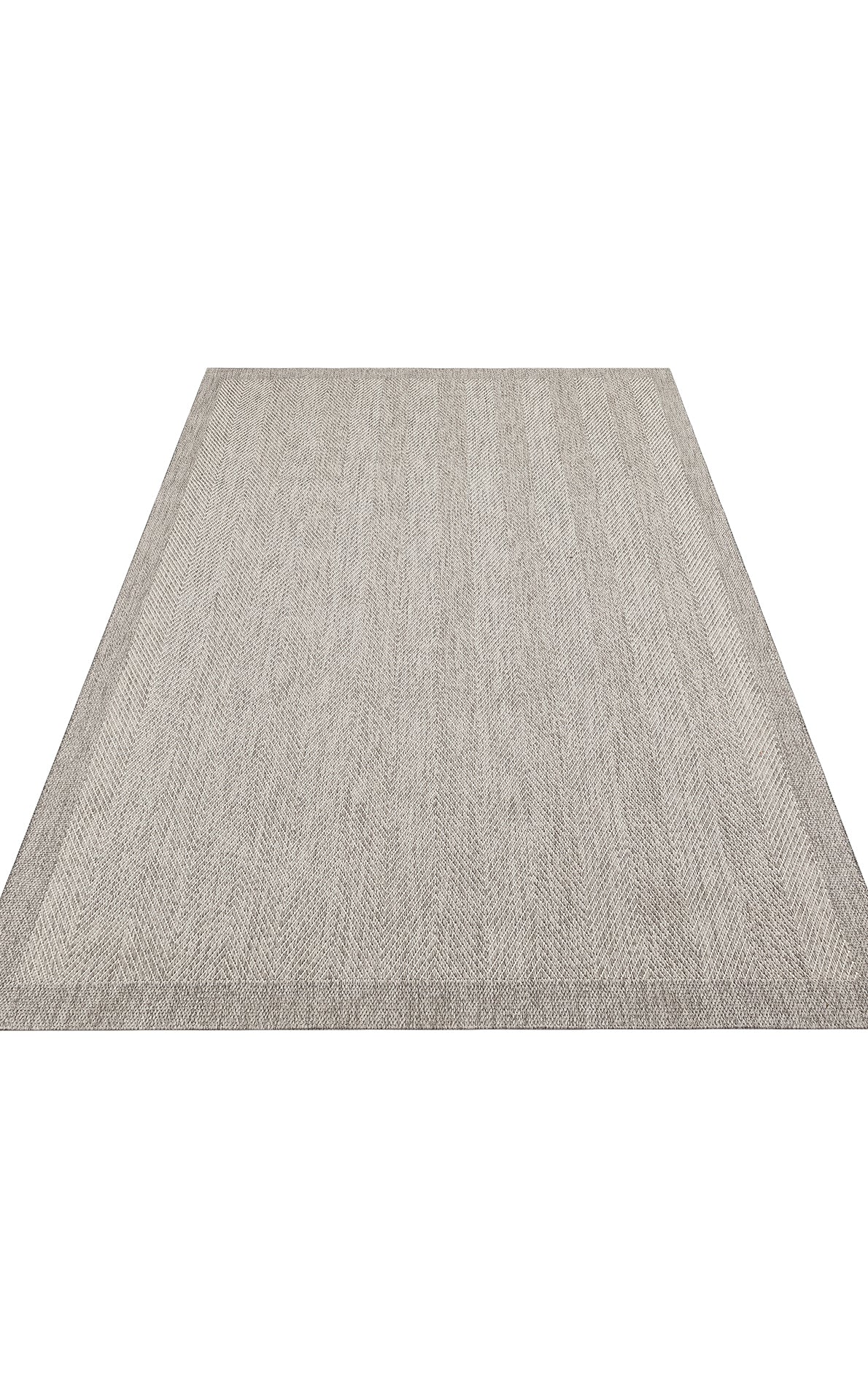 The Storm Weave - Kilim - MNO02 is a rectangular, flatwoven polyester area rug in light gray with a subtle textured pattern, offering a perfect touch of modern minimalism.