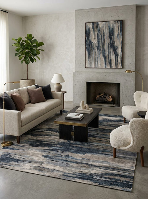 Load image 1 in gallery view. Storm Cloud - Washable Rug - JRN1075