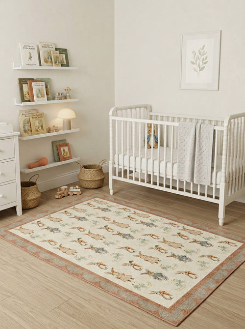 Load image 1 in gallery view. Storybook Rabbits - Washable Kids Rug - JRN1113