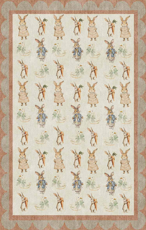 Load image 1 in gallery view. Storybook Rabbits - Washable Kids Rug - JRN1113
