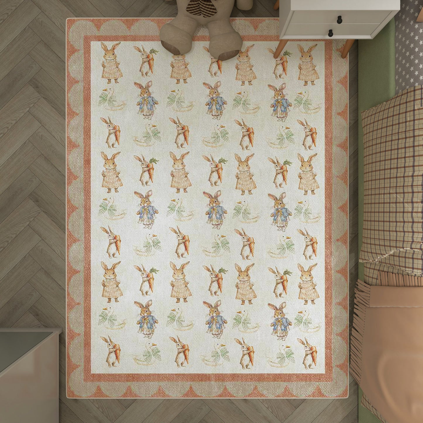 Storybook Rabbits - Washable Kids Rug - JRN1113