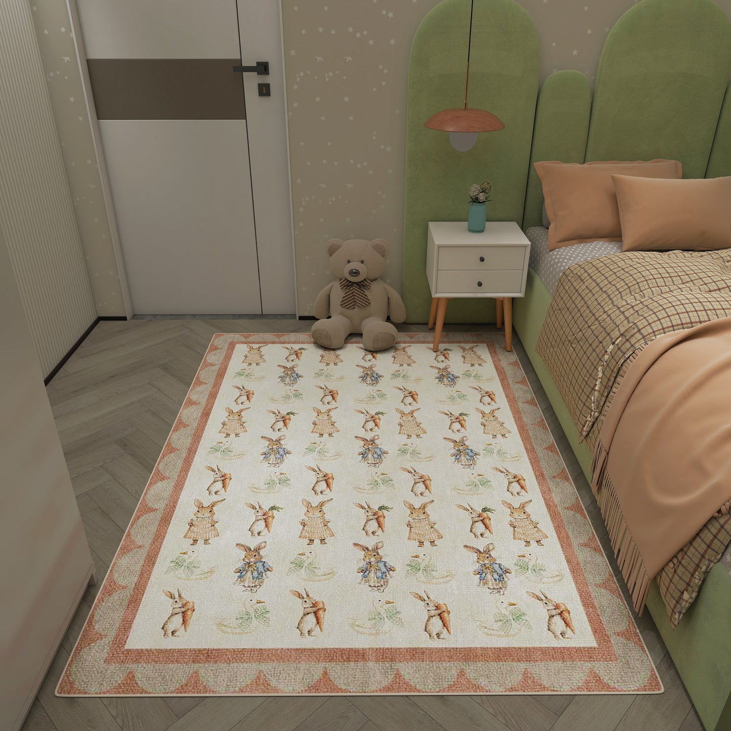 Storybook Rabbits - Washable Kids Rug - JRN1113