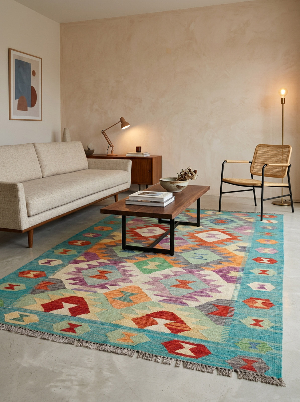 Striped Elegance - Handwoven Kilim