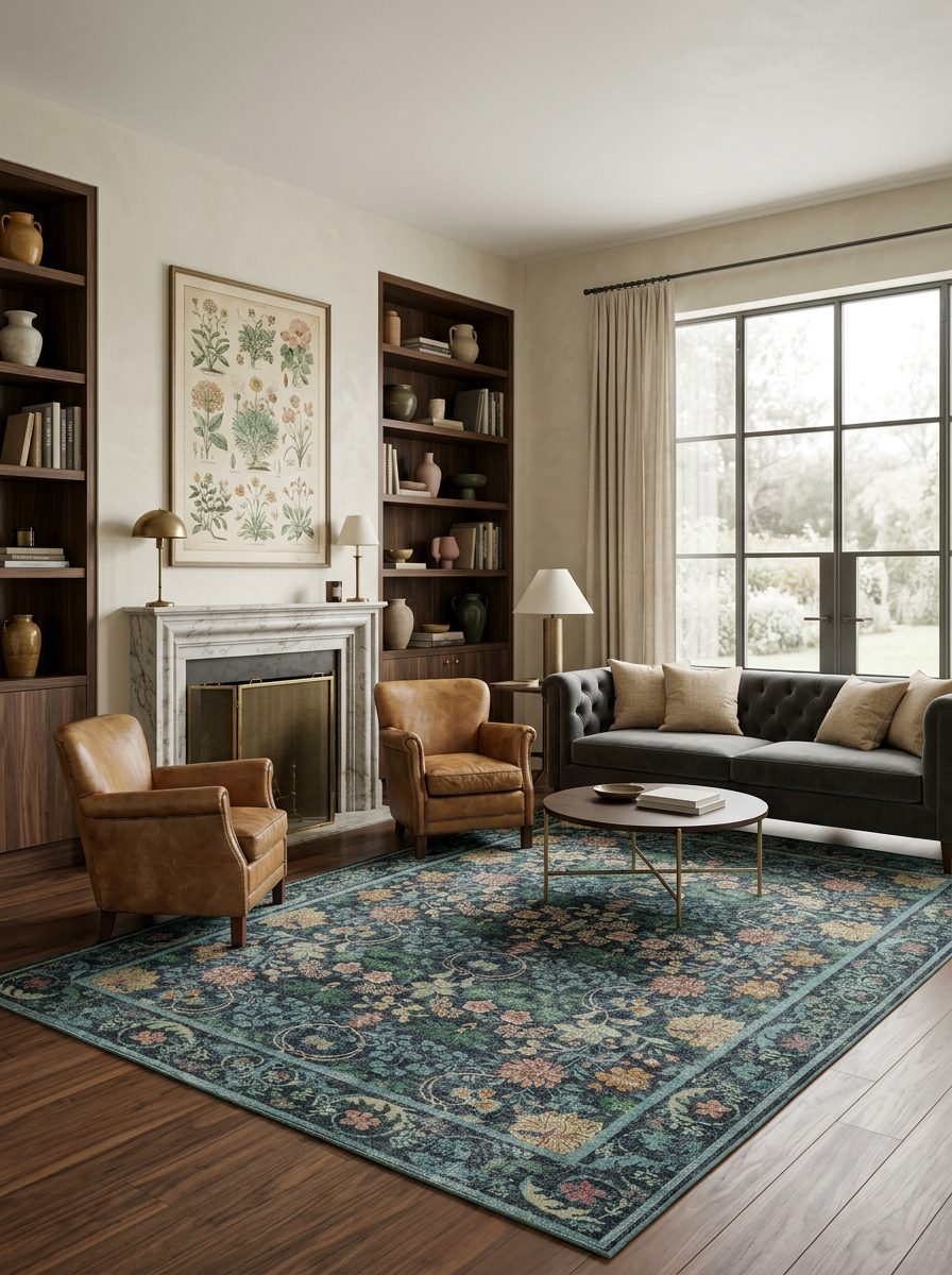 Teal Palace - Washable Rug - JRN1081
