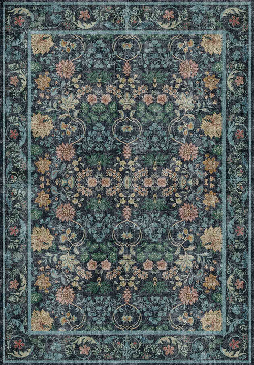 Load image 1 in gallery view. Teal Palace - Washable Rug - JRN1081